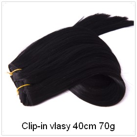 Vlasy - ľudské príčesky na sponkách 40cm