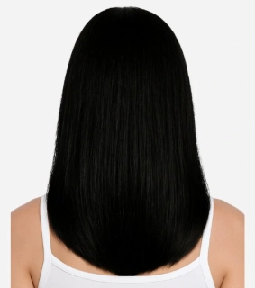 Clip-in vlasy 40cm, 130g, #01 | čierna ako uhoľ