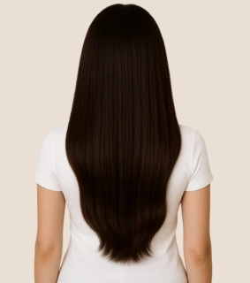 Clip-in vlasy seamless 55cm, 95g, #02 | tmavá hnedá