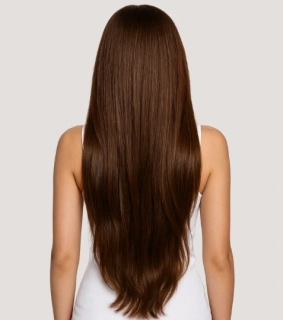 Clip-in vlasy seamless 55cm, 95g, #3A | čokoládová hnedá